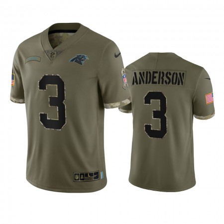 Maillot Homme Carolina Panthers Robby Anderson 3 Olive 2022 Salute To Service Limited